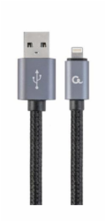GEMBIRD Kabel USB 2.0 Lightning (IP5 a vyšší) nabíjecí a synchronizační kabel, opletený, 1,8m, černý, blister