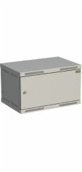 Rozvaděč nástěnný SENSA 6U 400mm, dveře plech, RAL 7035, SENSA-6U-64-21-G