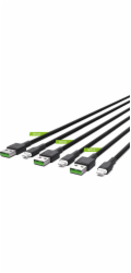 Green Cell USB kabel Sada 3x Green Cell GC Ray USB kabel - Lightning 120cm pro iPhone, iPad, iPod, bílá LED, rychlé nabíjení