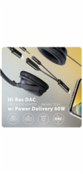 AXAGON ADA-HCPD, USB-C na 3.5mm jack - Hi-Res DAC audio adaptér, 384kHz/32bit, stereo, PD 60W 3A