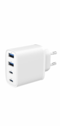 Gembird Univerzální GaN nabíječka 40W LCD 3xUSB-C 1xUSB-A bílá
