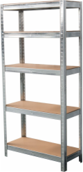 Regál Racks, kovový, MDF, 5 polic, 1500x700x300mm