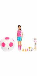 Mattel Barbie Team Roll & Reveal - Vyskakovací fotbalová panenka (JMK20)