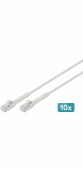 Digitus patch kabel, pravoúhlý, Cat.6a, F/FTP, měděný, šedý, 0,5 m, 10 ks. (DK-1632-A-005B-10)