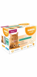 IAMS DELIGHTS Senior Land & Sea Collection in Gravy box – vlhké krmivo pro kočku – 12x85g