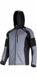 Lahti Pro Softshellová bunda s kapucí, šedo-červená, 3XL (L4092306)