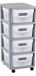 Curver Police Curver Infinity KD 4x10l prolamované/šedé/bílé