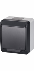 Elektro-Plast HERMES Jednozásuvka w / u 2P + Z SCHUKO IP44 antracit 0324-07