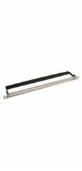 Patch panel Solarix modulární neosazený 24 portů, nerez 0,5U