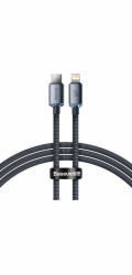 Baseus Crystal kabel USB-C na Lightning, 20W, PD, 1,2 m (černý)