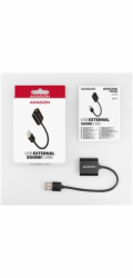 AXAGON ADA-12, USB 2.0 - externí zvuková karta, 48kHz/16-bit stereo, kovová, kabel USB-A 15 cm
