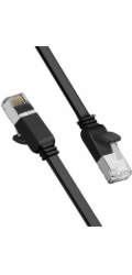 Síťový kabel Ugreen Flat Ugreen s kovovými zátkami, Ethernet RJ45, Cat.6, UTP, 1M (černá)
