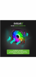 EVOLVEO 120UX-S, ventilátor, 120mm, 4pin molex, ARGB, slave, černý