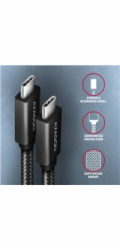 AXAGON BUCM32-CM10AB, SPEED+ kabel USB-C <-> USB-C, 1m, USB 20Gbps, PD 100W 5A, 4k HD, ALU, oplet, černý