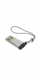 PremiumCord Adaptér USB-C na USB-A 3.0, stříbrná s očkem na zavěšení