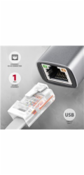 AXAGON ADE-TXPD, USB-C 3.2 Gen 1 - Gigabit Ethernet síťová karta, Asix AX88179, PD 100W, auto instal