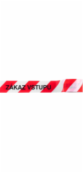 Páska Strend Pro, 80 mm, L-250 m, výstražná, červená/bílá "ZÁKAZ VSTUPU"