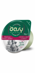 OASY More Love Chicken with beef and spinach - mokré krmivo pro kočky - 70g