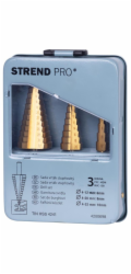 Sada stupňovitých vrtáků Strend Pro SS421, 4-12, 4-20, 4-32 mm, TiN, HSS 4241 rovné, do kovu