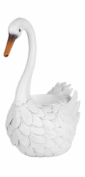 Dekorace MagicHome Mecco, Labuť, plechový květináč, 35x18x43 cm