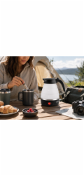 Brock WK 0904 BK Foldable Travel Kettle 0,5L 500W, Black/White