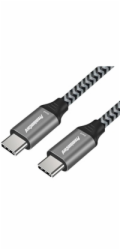 PREMIUMCORD Kabel USB-C (USB 3.2 Gen 2, 3A, 60W, 20Gbit/s) bavlněný oplet, 0,5m
