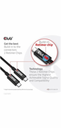 Club3D Kabel USB4 Gen3x2 Typ C 8K60Hz UHD Power Delivery 240W, (M/M), 300cm