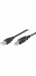 Kabel MICRO_CONNEC USB TypeA M, USB TypeB M, 1,8m, černý
