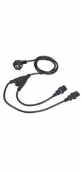 C-TECH kabel síťový 220/230V napájecí, 1,8m, rozdvojka Y, VDE