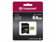 Transcend microSDXC 64 GB UHS-I U3 TS64GUSD500S TRANSCEND 64GB microSDXC I Class 10 U3 V30 MLC with Adapter