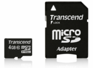 Transcend MicroSD karta SDHC 4GB + Adapter / Class 10