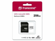 Transcend 256GB microSDXC 300S UHS-I U3 V30 A1 (Class 10) paměťová karta (s adaptérem), 95MB/s R, 40MB/s W