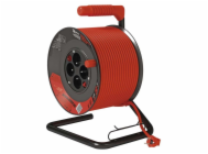 EMOS Predlžovací kábel na bubne 50 m / 4 zásuvky / s vypínačom / červený / PVC / 230V / 1,5 mm2