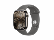 Apple Watch Series 10 GPS + Cellular 46mm Natural Titanium Case with Stone Grey Sport Band - M/L