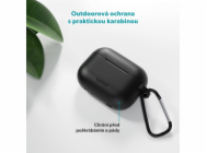 Epico silikonové pouzdro s karabinou | AirPods Pro 3 | černá | bezpečnostní karabina
