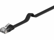 PremiumCord Plochý patch kabel UTP RJ45-RJ45 CAT6 10m černá