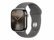 Apple Watch Series 10 GPS + Cellular 46mm Prírodný titán s kamenno sivým športovým remienkom - M/L